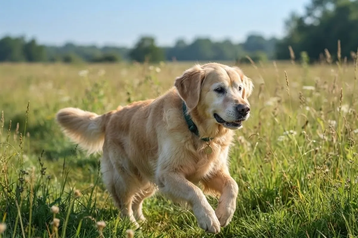 Chien marchant en extérieur lors d’une promenade