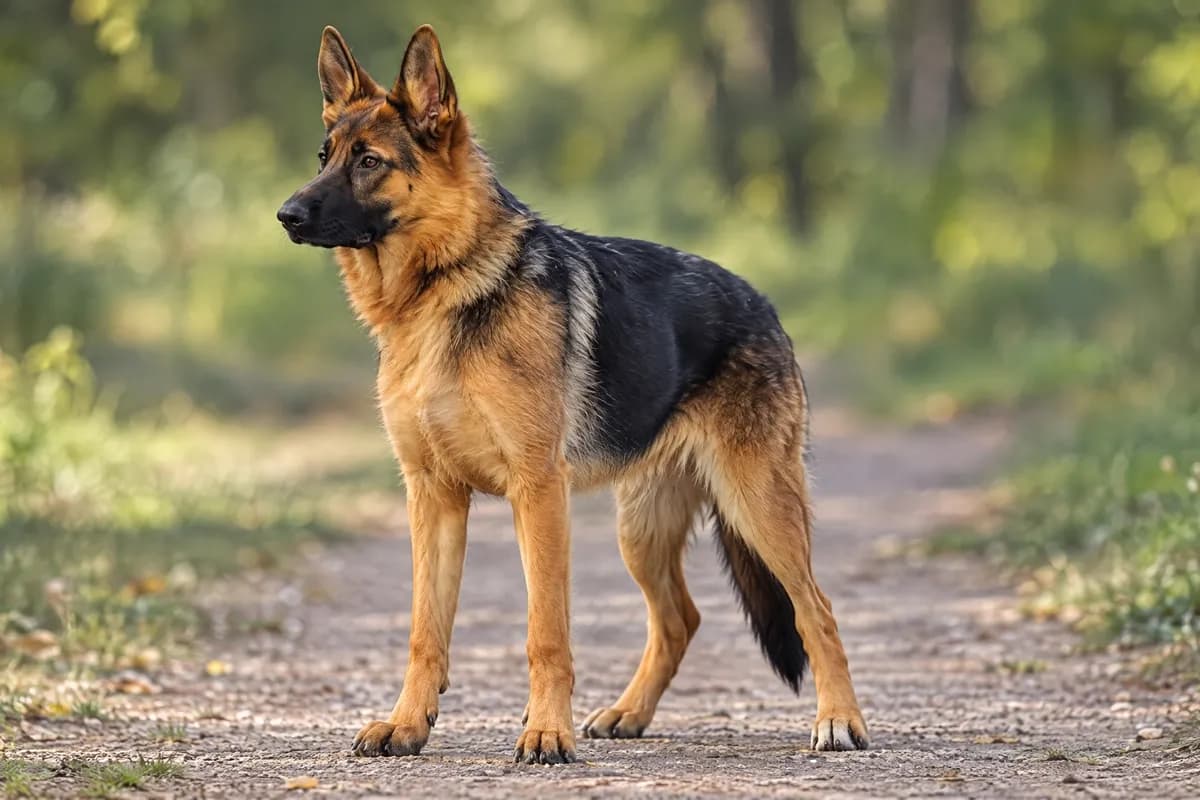 Jeune chien de grande race debout